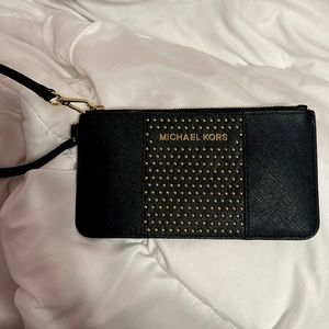 Michael Kors Black Gold Wristlet